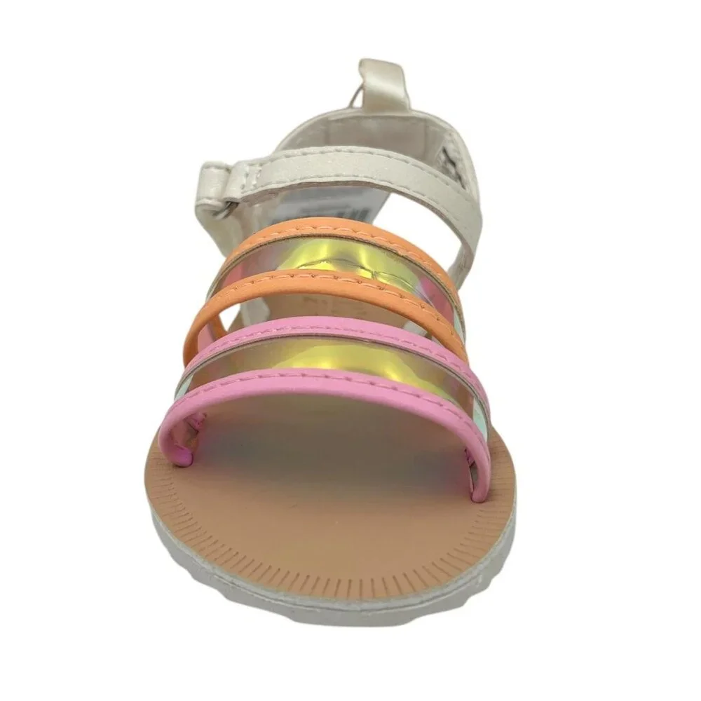 OshKosh Stella Baby-Infant Girls Fashion Sandals Size 5 Gold-White-Pink‎